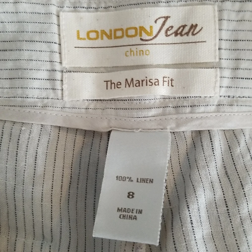 Victoria Secret Vintage London Jean Marisa Fit Linen Pants size 8 NWOT - Picture 7 of 7